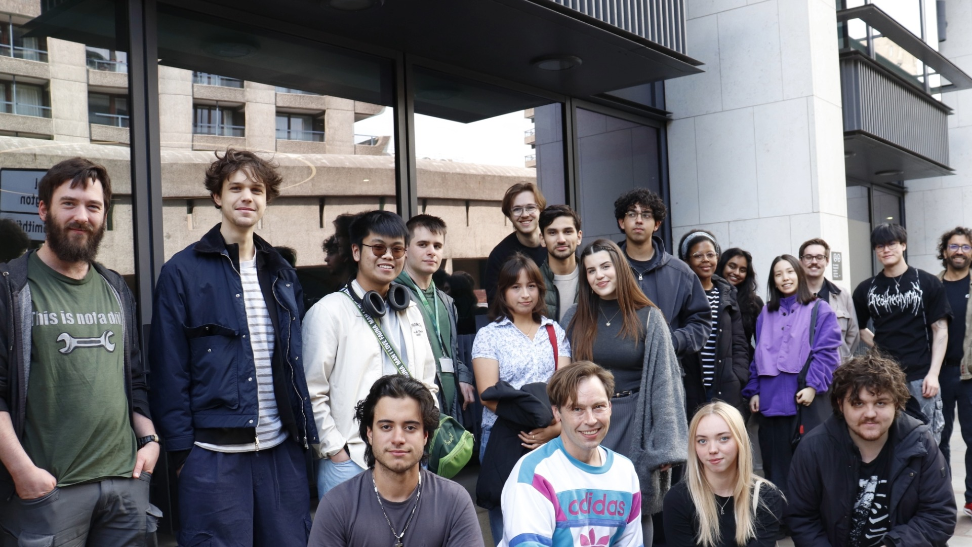 group of students outside Blue bolt Studios