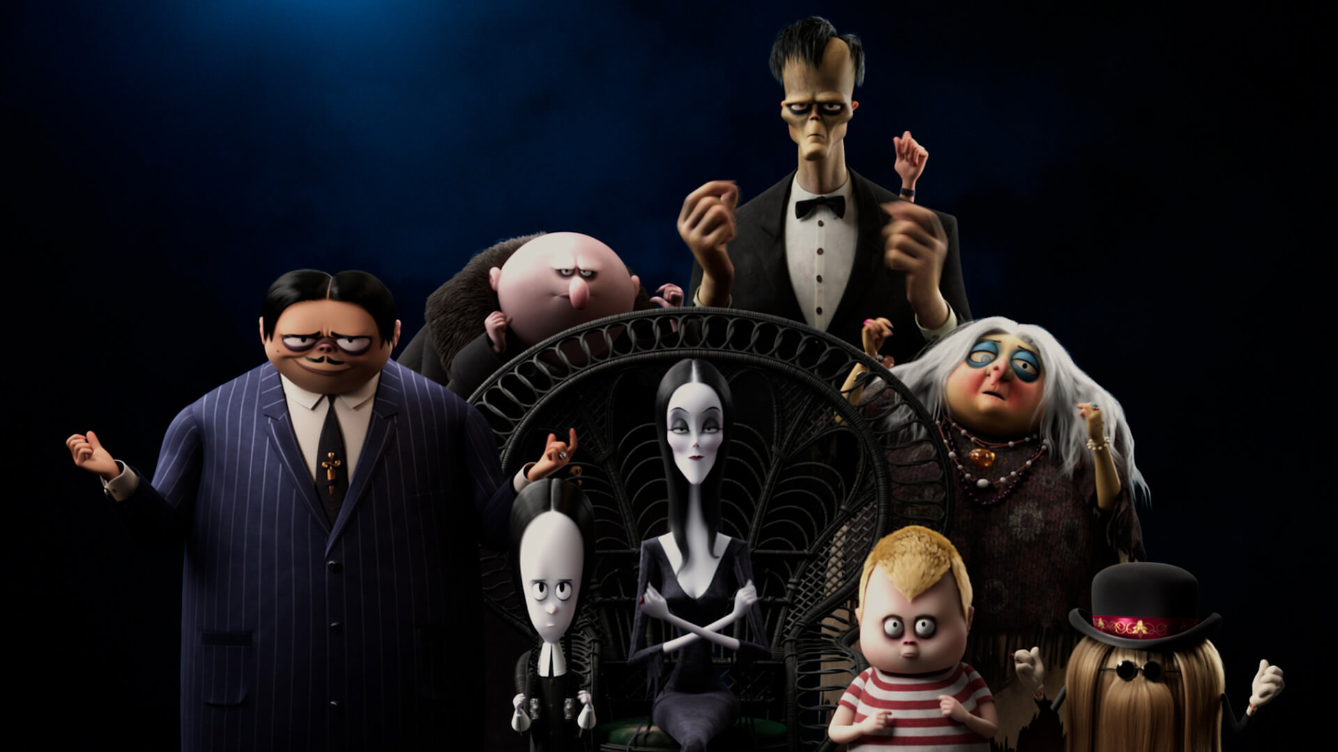 Family portrait of cartoon characters