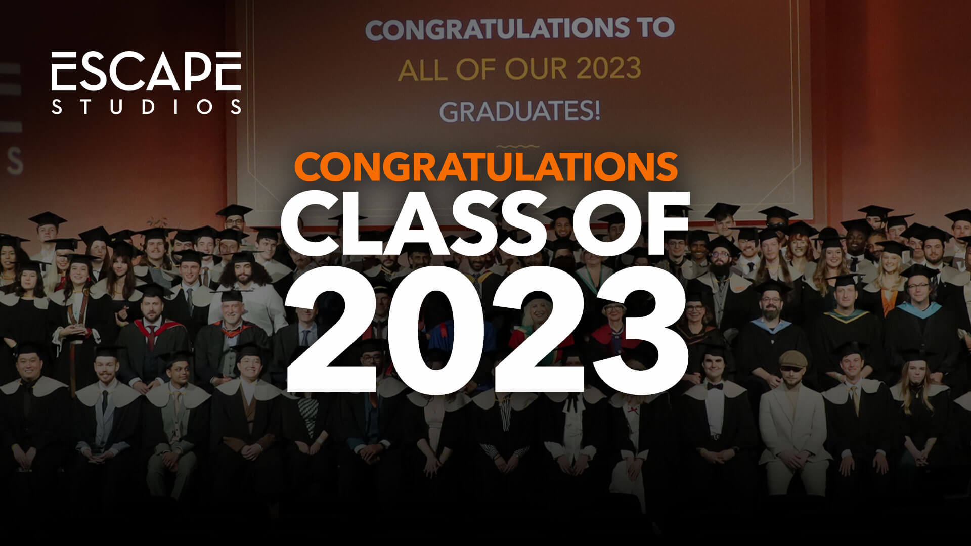 Group photo of all graduates from the ceremony. Text reads: Congratulations class of 2023
