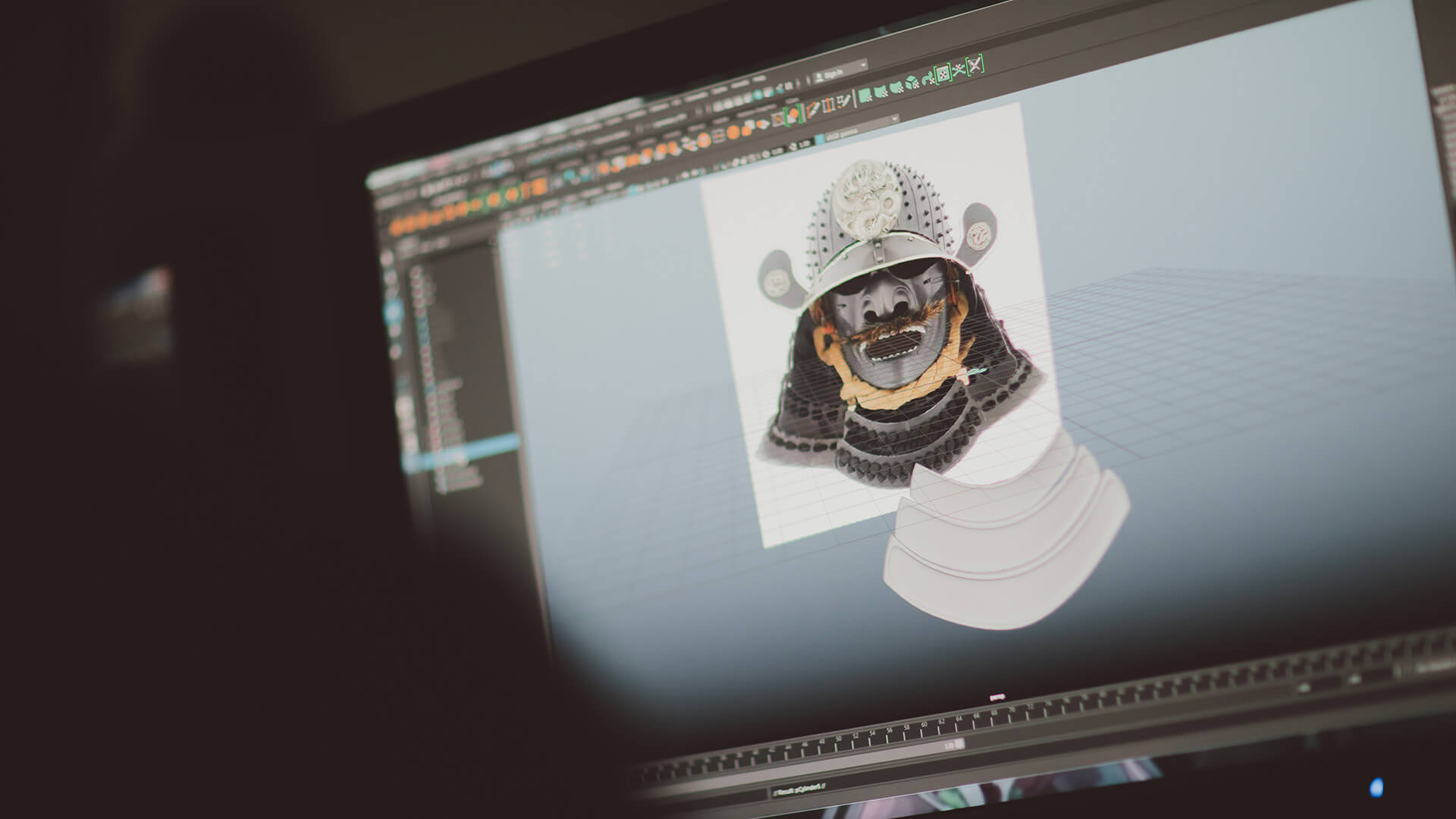 Three dimensional samurai head model