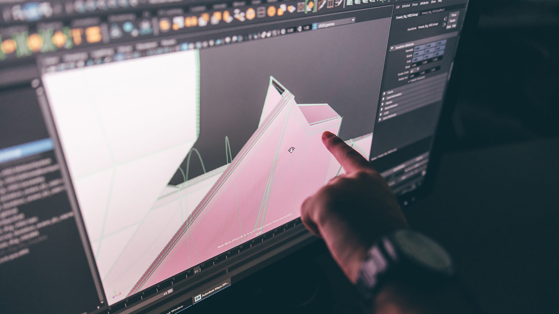Student using Maya software