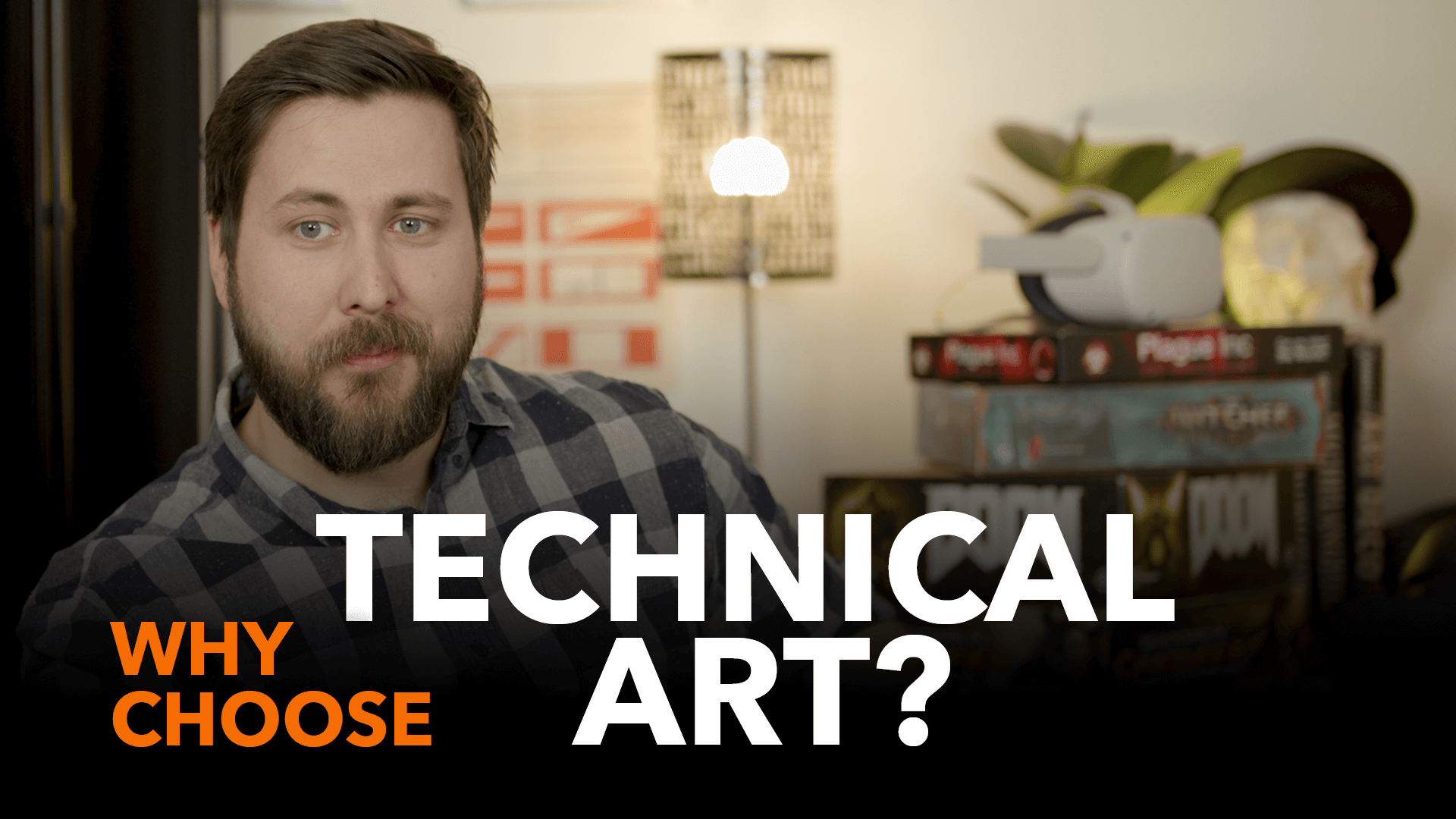 Image of Michael Davies with text reading why choose technical art