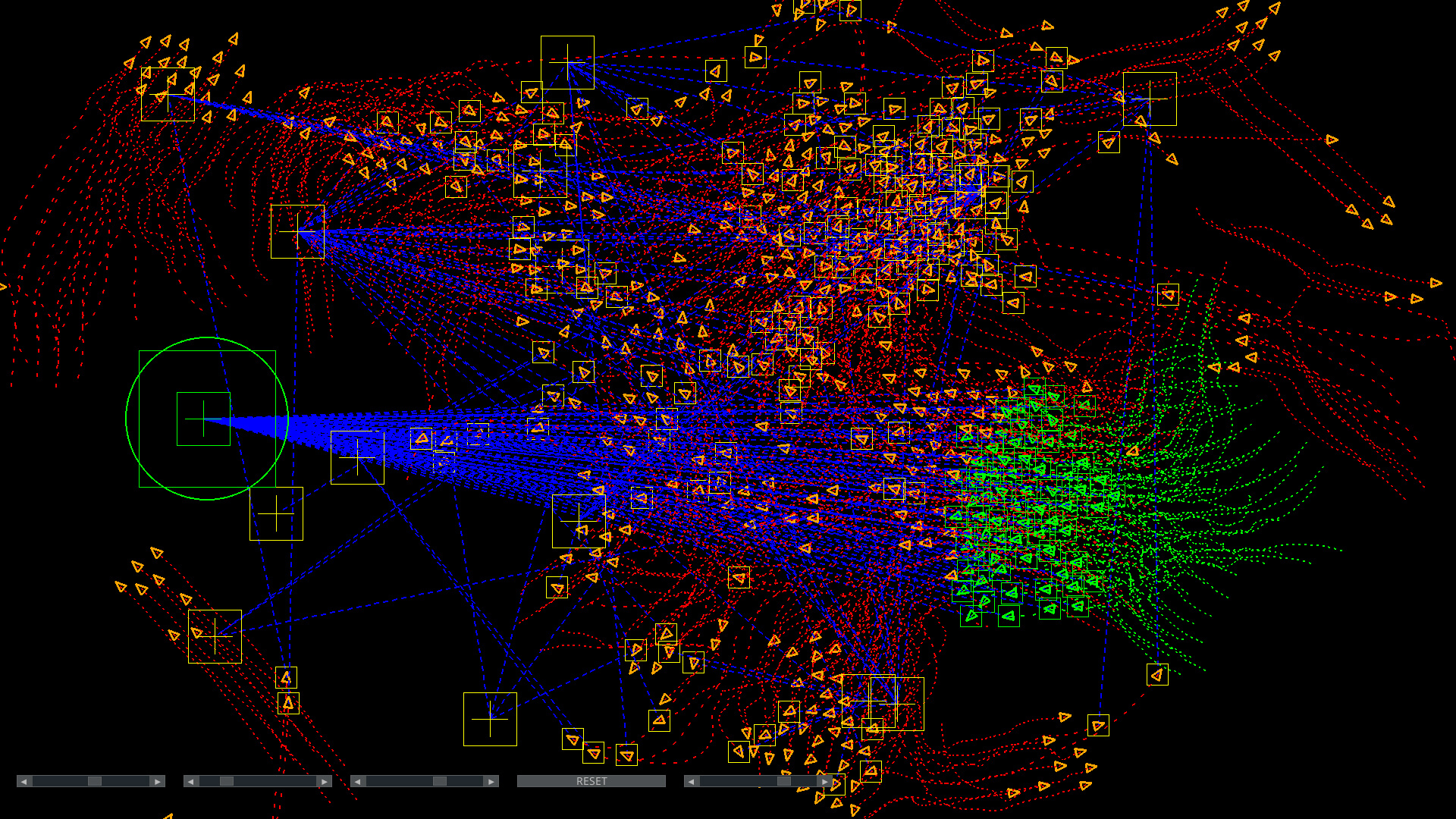 Programming Boids simulations - lots of bright colours against a black background
