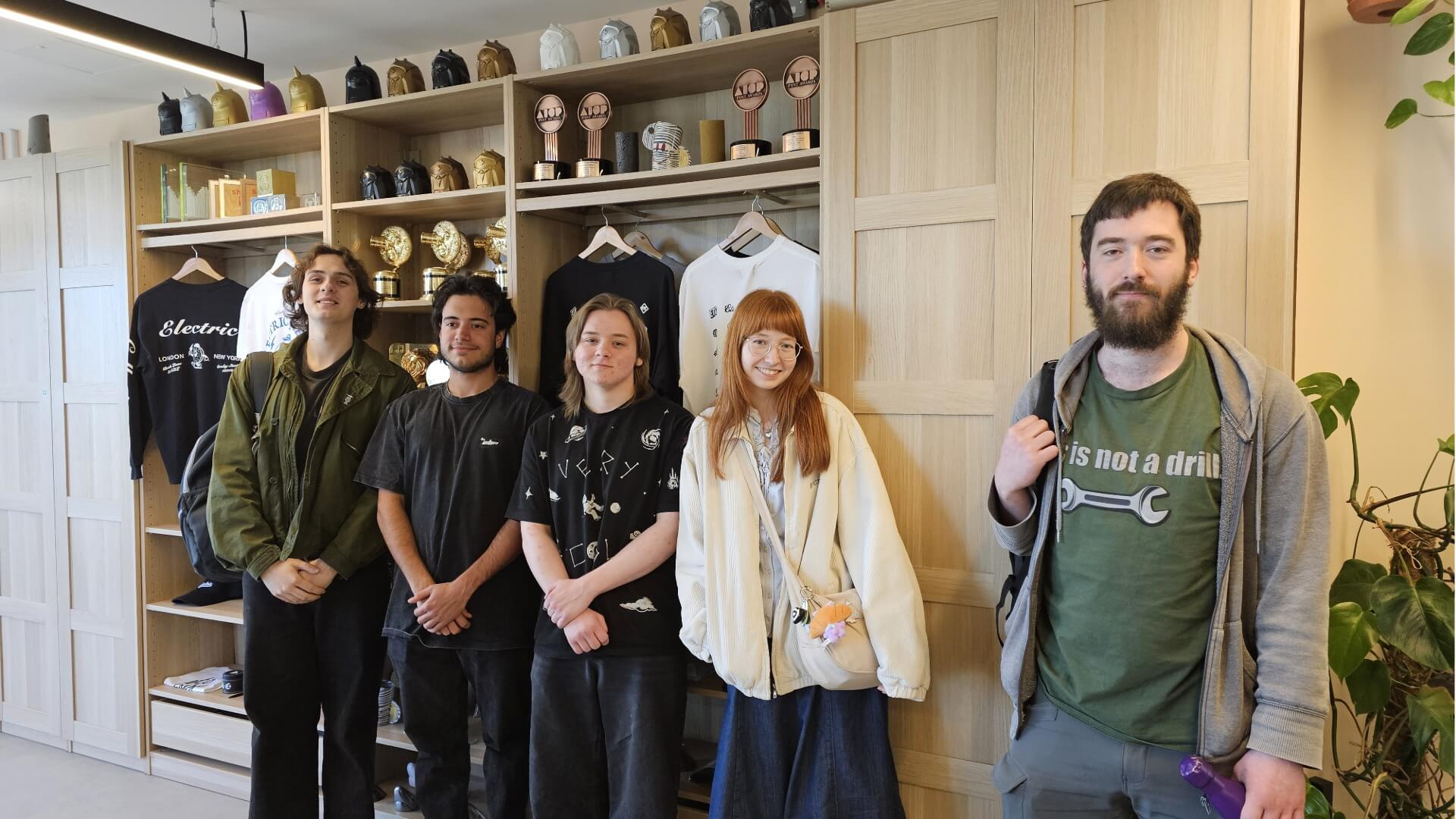A group of VFX students at the London studio of ETC (Electric Theatre Collective).