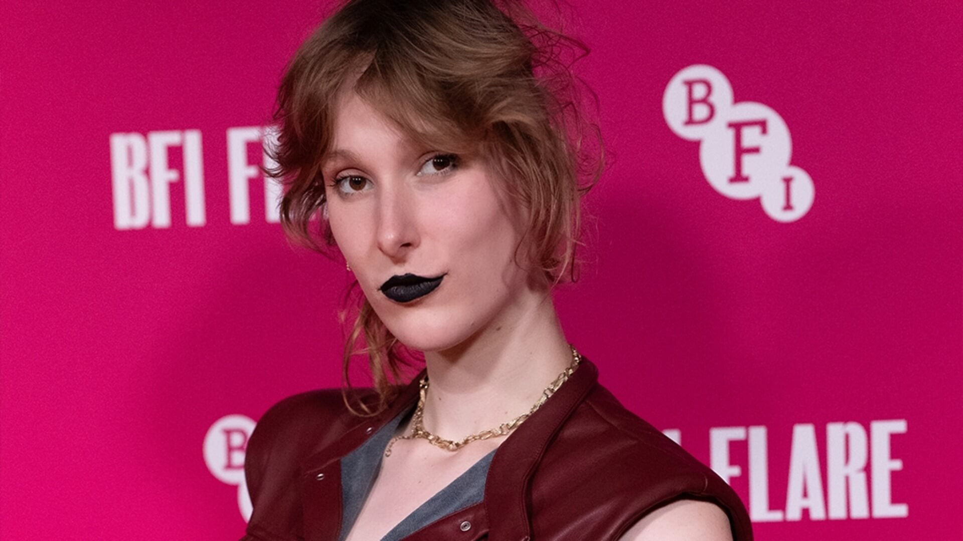 A head a shoulders picture of Morgana Steele in front of a backdrop showing the BFI logo and reading 'BFI Flare'.